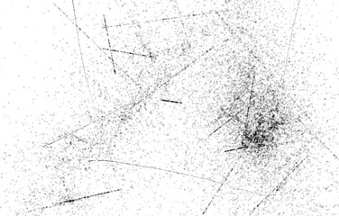 Dark Messy Dust Overlay Distress Background. Easy To Create Abstract Dotted, Scratched, Vintage Effect With Noise And Grain 