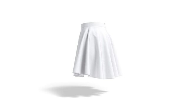 Blank white women short skirt mockup, looped rotation