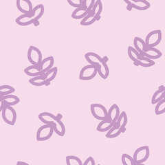 Pink leaves seamless pattern print background