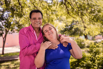 Portrait of a beautiful senior couple in the park. happy older couple