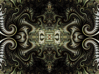 Fototapeta na wymiar Bright seamless background. Fractal beautiful picture. Computer image generation. Spirals.