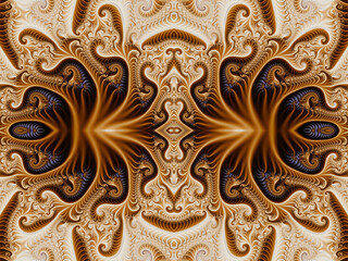 Bright seamless background. Fractal beautiful picture. Computer image generation. Spirals.
