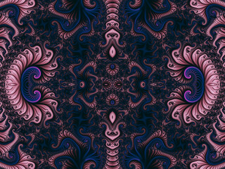 Bright seamless background. Fractal beautiful picture. Computer image generation. Spirals.