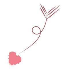 Isolated sketch of a bow and arrow Vector