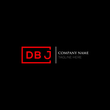 DBJ logo monogram isolated on circle element design template, DBJ letter logo design on black background. DBJ creative initials letter logo concept.  DBJ letter design.