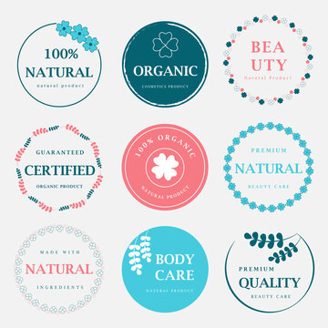 Collection of beauty and cosmetics, wellness logo, icon, labels and badges for graphic and web design, product promotions.
