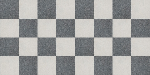 Fototapeta premium Perfect concrete and grit floor pavement seamless pattern in the shape of a chessboard - high resolution texture useful for renderings applications
