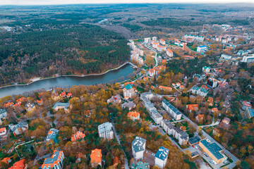 Obraz premium Aerial view city Svetlogorsk Kaliningrad Russia summer sunny day