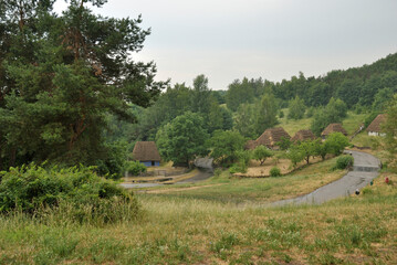 old houses in the Ukrainian village