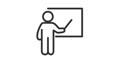 Teacher Icon. Vector isolated editable linear illustration of a teacher.