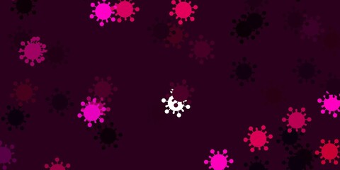 Light pink vector background with covid-19 symbols.