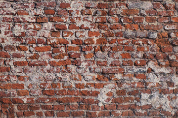 Background and texture, destroyed brick wall ...  