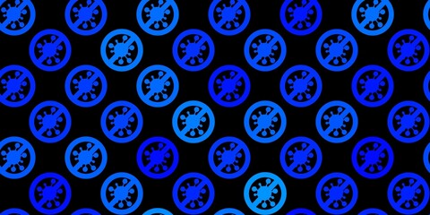 Dark BLUE vector backdrop with virus symbols.