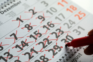remarked  yearly calendar over desk