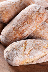 Naturally fermented bread. Top view.