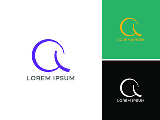 Fototapeta premium ILLUSTRATION ABSTRACT LETTER Q, CQ LOGO DESIGN VECTOR ICON