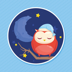 owl sleeping wearing hat