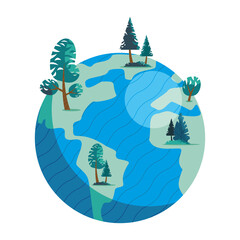 earth planet with trees