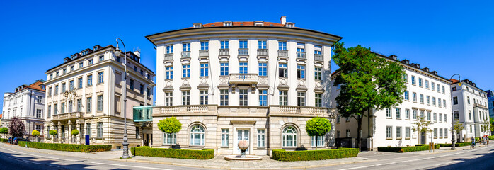 historic buildings at the brienner street in munich - obrazy, fototapety, plakaty