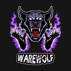 Warewolf Head and Hands vector Illustration