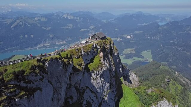 Aerial of Schafberg summit, Upper Austria