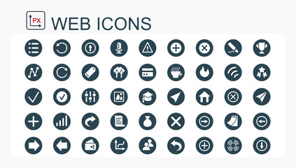 A set of flat vector web icons. Editable, isolated.