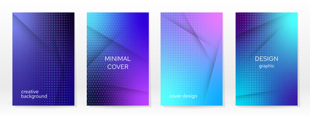 Minimal Poster. Pastel Soft. Blue Gradient Set.