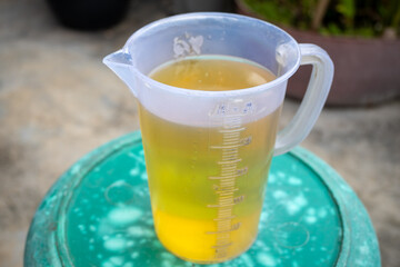 Cooking oil in a measuring glass