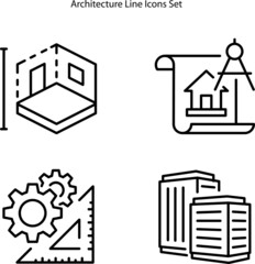 architecture icons set isolated on white background. architecture icon thin line outline linear architecture symbol for logo, web, app, UI. architecture icon simple sign.