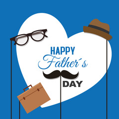 happy fathers day card. Men's accessories and space for text	
