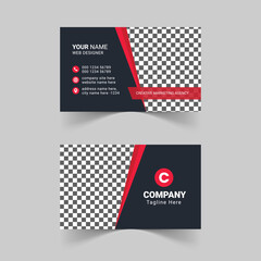 red modern business card 
