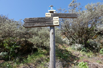 Wanderwegweiser auf Gran Canaria