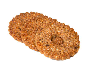Circle cookies tasty isolated on the white background