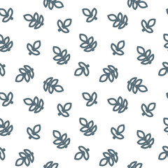 White all over leaves seamless pattern print