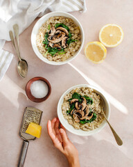 mushroom risotto to share