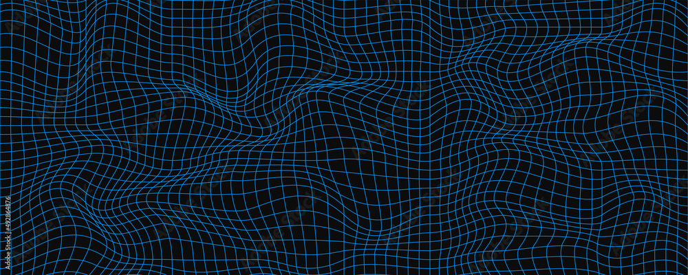 Poster abstract curve black grid. wireframe landscape. vector architecture illustration.