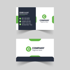 green modern business card design 