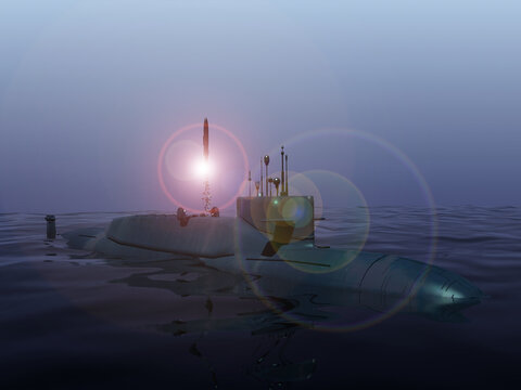 submarino clase Jin en superficie