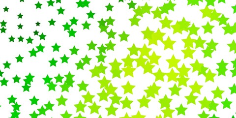 Light Green, Yellow vector background with small and big stars.