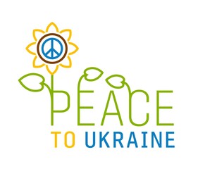 Peace to Ukraine. No war poster Editable vector illustration