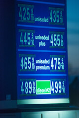 Record high gas prices in Kent Washington $4.25 unleaded regular $4.89 diesel (portrait)