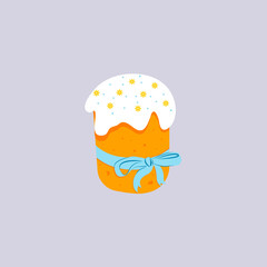 easter cake with flowers vector design element