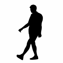 Fototapeta na wymiar a man walking body silhouette vector