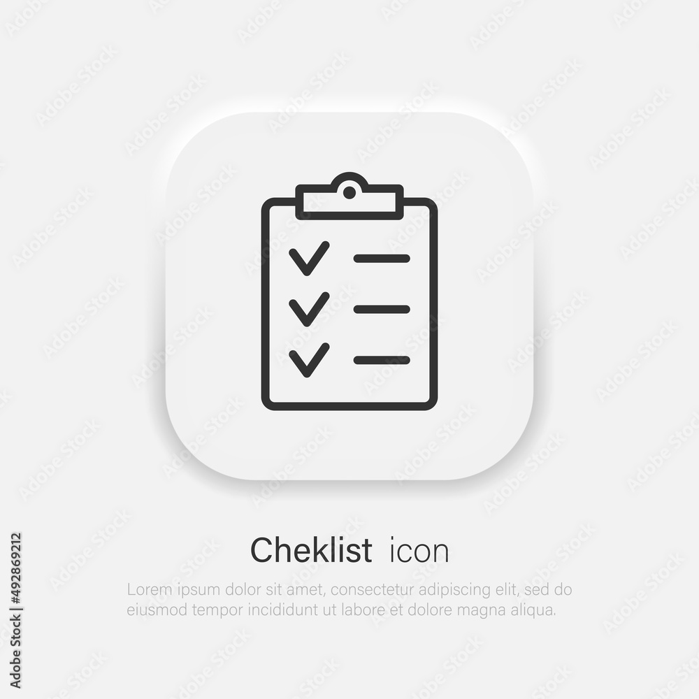Aufkleber checklist vector icon in white and black colors with shadows. neumorphism soft style symbol. vector 