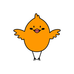 Easter chicken. Cute hand drawn vector illustration. Isolated white background. For Easter decor, cutouts, invitations and postcards