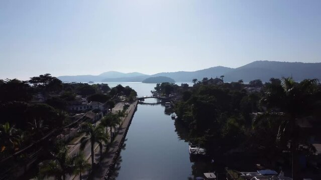 Small river in the middle of the historic city. Paraty Rio de Janeiro