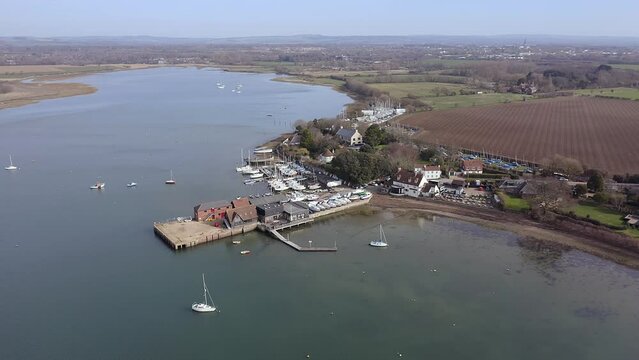 Dell Quay in the West Sussex countryside in southern England, a beautiful sailing destination in Chichester Harbour.