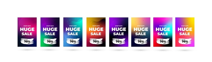 Web banner modern fluid for social media stories sale, web page, mobile phone. template design special offer set.  Use social media card