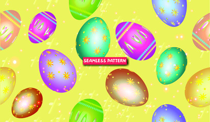 seamless pattern with easter eggs.