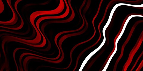 Dark Red vector pattern with curved lines. - obrazy, fototapety, plakaty